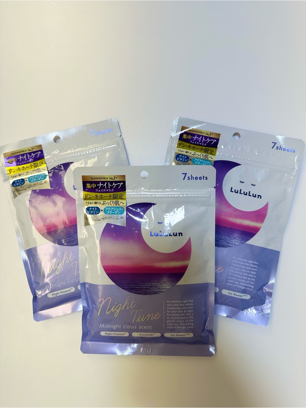 Lululun Night Face Mask pack of 3 (7sheets)